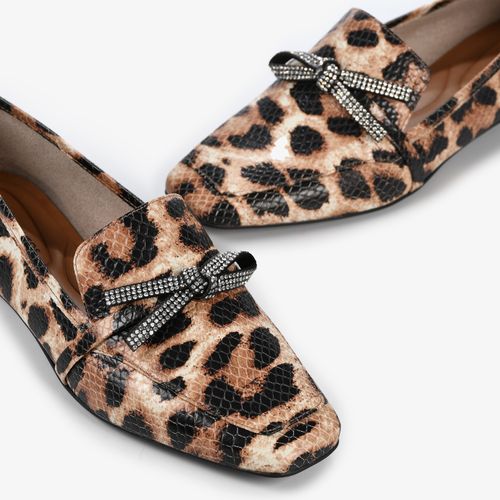 Loafer Animal Print Onça Couro Texturizado