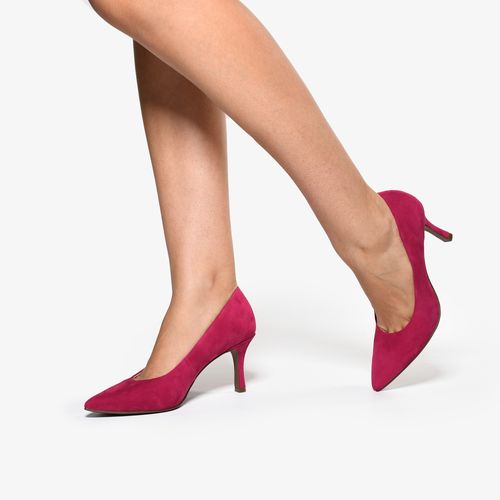 Scarpin Rosa Pitaya Salto Fino Couro