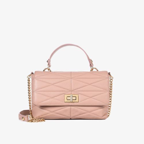 Bolsa De Ombro Rosa Claro Couro