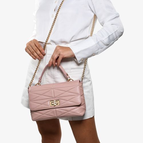 Bolsa De Ombro Rosa Claro Couro