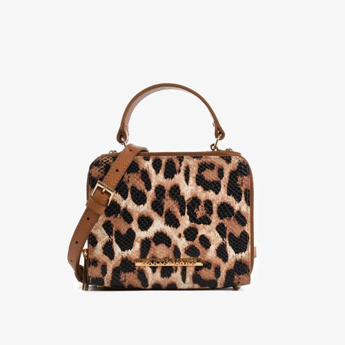 Bolsa Transversal Onça Animal Print Couro