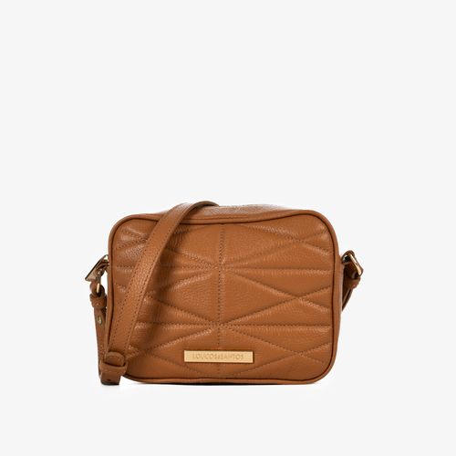 Bolsa Transversal Caramelo Couro Brilhoso