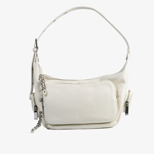 Bolsa Hobo Branco Off White Couro