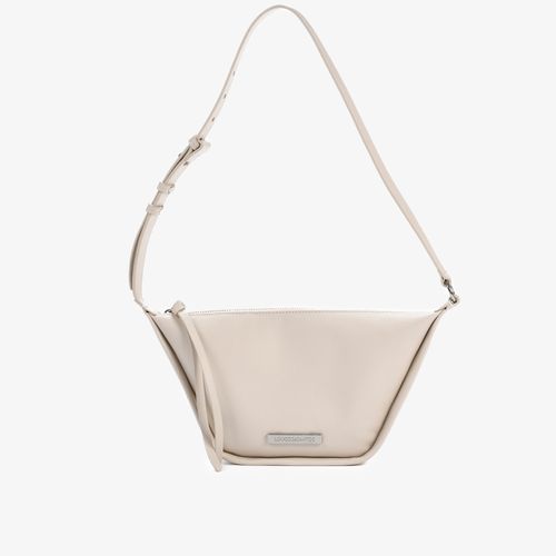 Bolsa Hobo Branco Off White Couro Macio
