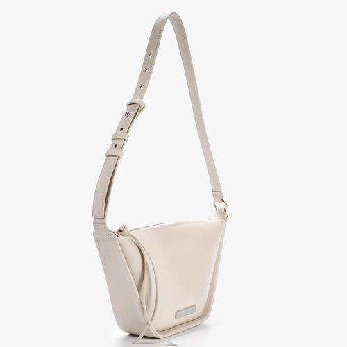 Bolsa Hobo Branco Off White Couro Macio