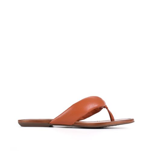 Rasteira Comfy Laranja Terracota Couro