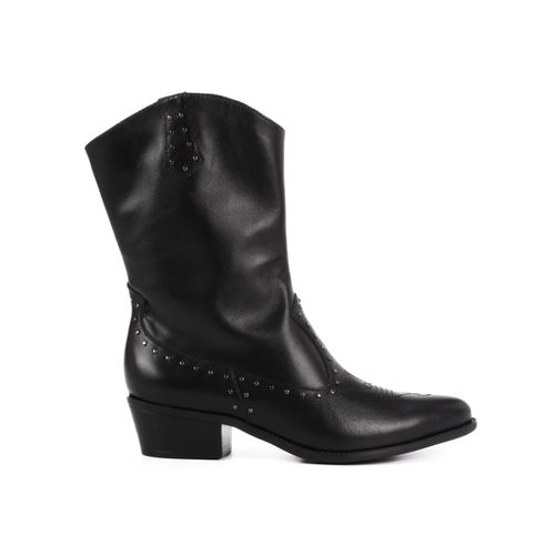 Bota Western Preto Tachas Couro