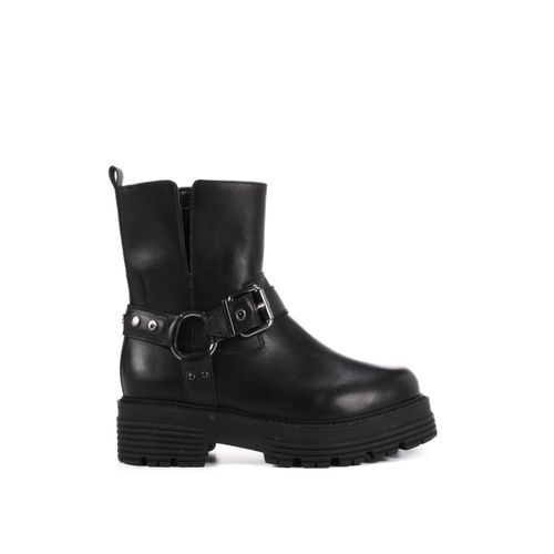 Bota Biker Preta Fivelas Couro
