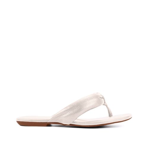 Rasteira Comfy Off White Couro