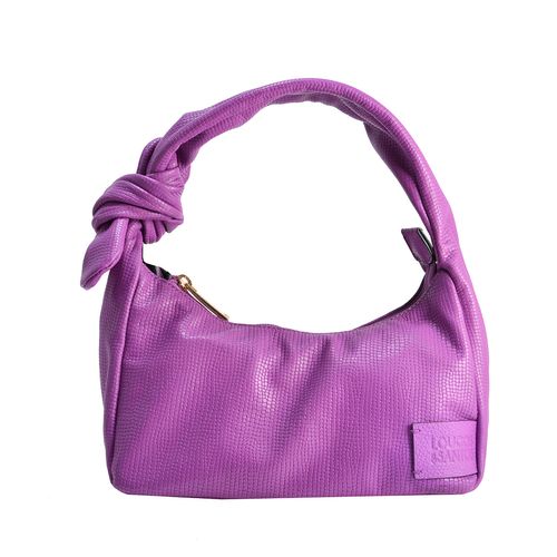 Bolsa Hobo Em Couro Texturizado Deep Purple I22