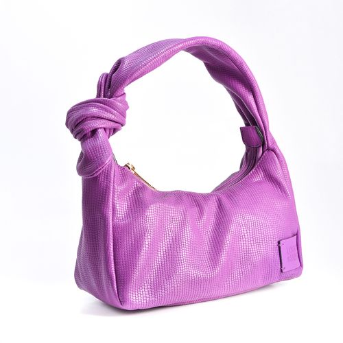 Bolsa Hobo Em Couro Texturizado Deep Purple I22