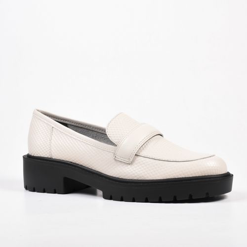 Loafer Tratorado Branco Couro