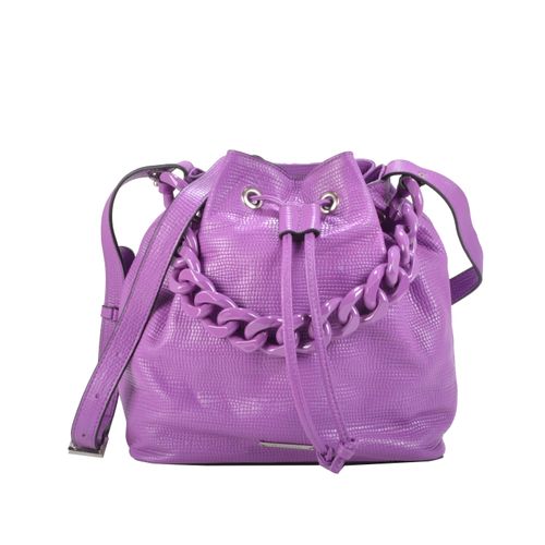 Bolsa Saco Em Couro Deep Purple I22