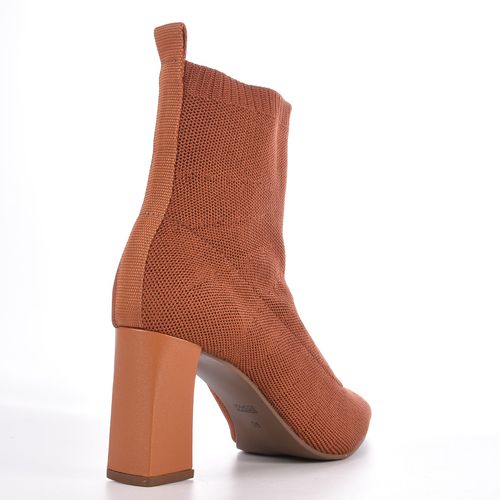 Bota Caramelo Salto Flare Knit