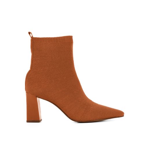 Bota Caramelo Salto Flare Knit