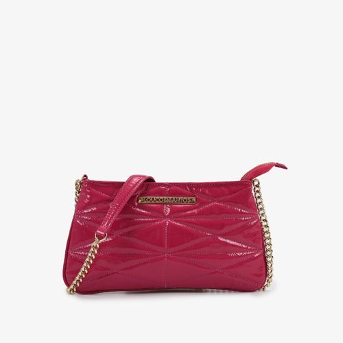 Bolsa Transversal Rosa Pink Couro