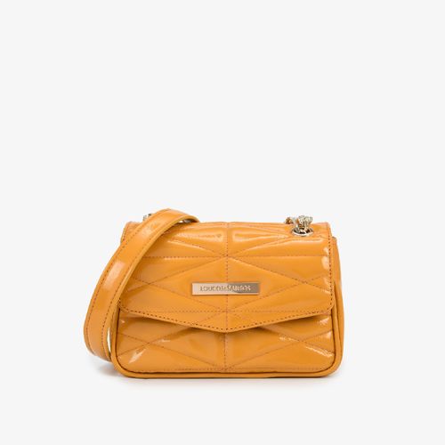 Bolsa Transversal Amarelo Honey Couro Brilhoso