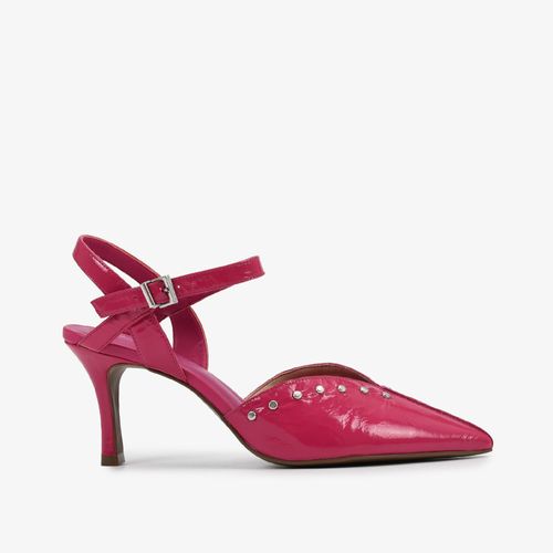 Slingback Rosa Pink Couro Brilhoso