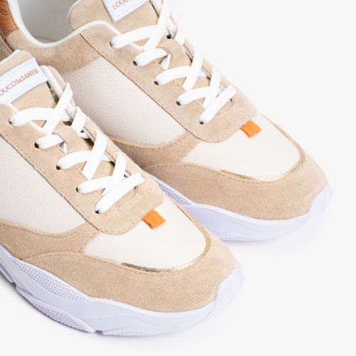 Tênis Off White Nude Solado Robusto Couro