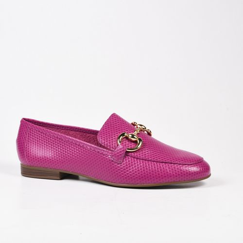 Loafer Rosa Bridão Dourado Couro
