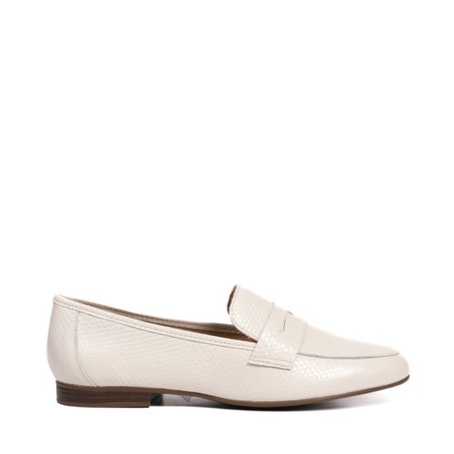 Loafer Branco Couro Texturizado