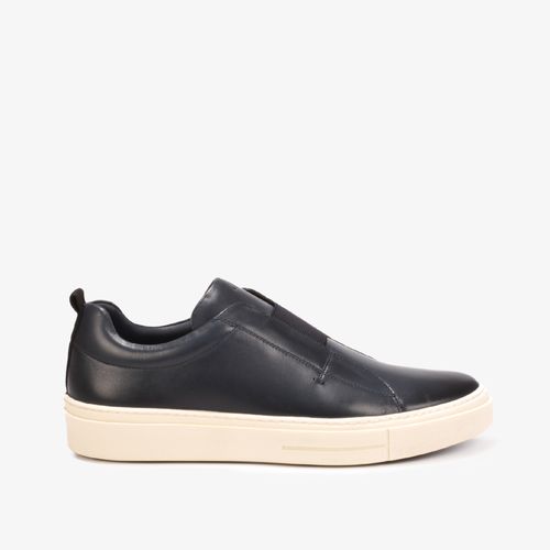 Tênis Masculino Slip On Preto Couro