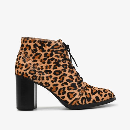 Bota Animal Print Leopardo Couro