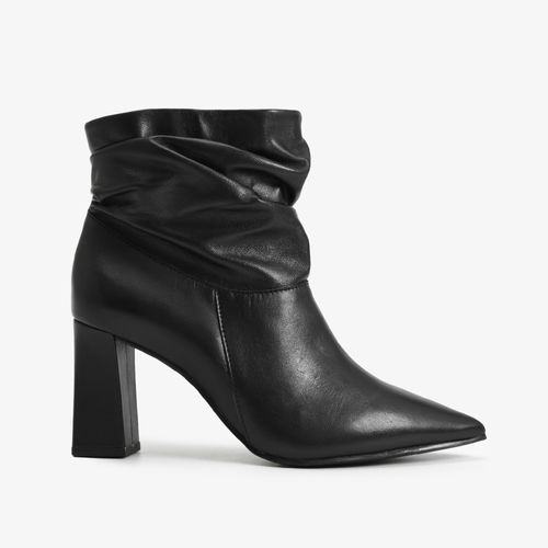 Bota Preta Cano Curto Couro