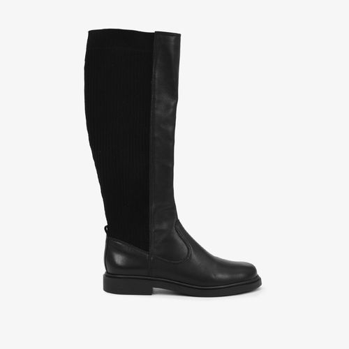 Bota Preto Cano Alto Couro