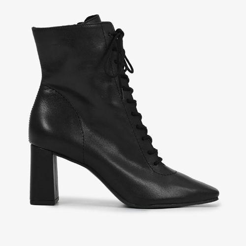 Bota Preto Cano Médio Couro