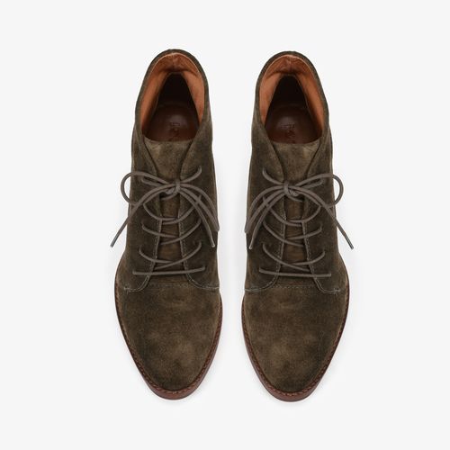 Bota Verde Dark Green Cano Curto Couro