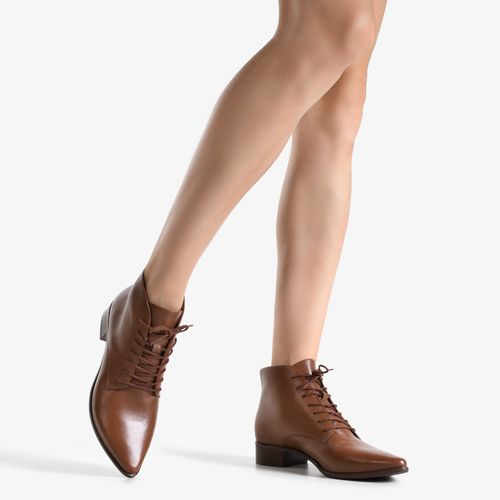 Bota Marron Brown Cano Curto Couro