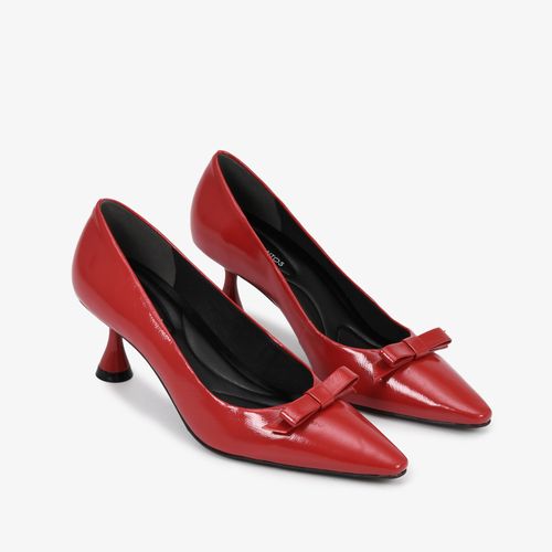 Scarpin Vermelho Scarlet Salto Médio Fino Couro Brilhoso