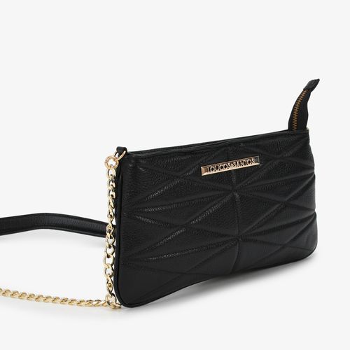 Bolsa Transversal Preto Couro