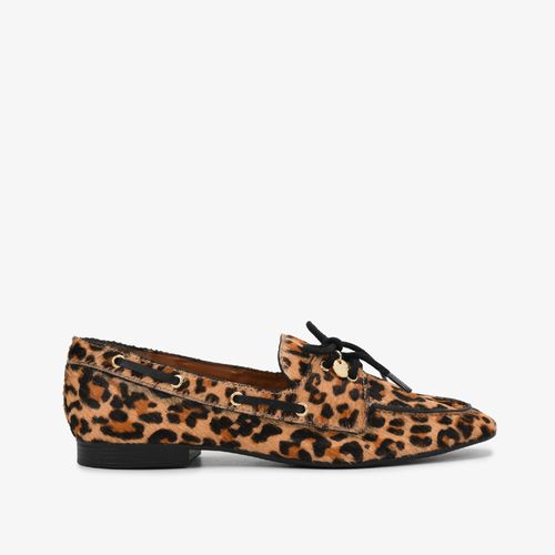 Loafer Animal Print Leopardo Couro