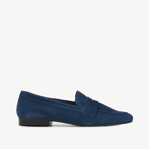 Loafer Azul Blue Couro Camurça