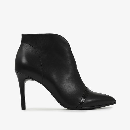 Bota Preto Cano Curto Salto Fino Alto Couro