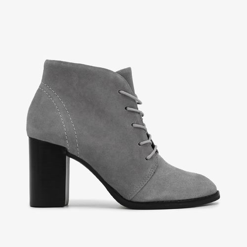 Bota Cinza Stone Cano Curto Couro