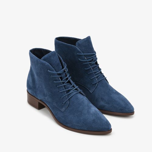 Bota Azul Blue Cano Curto Camurça Couro