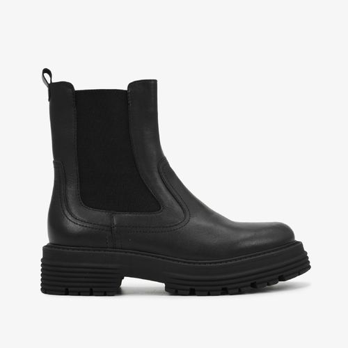 Bota Preta Cano Curto Couro