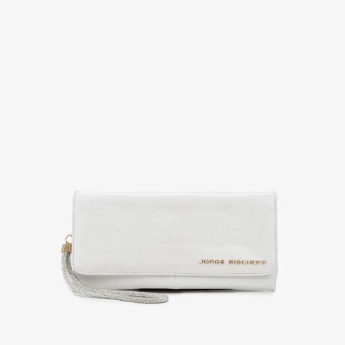 Bolsa De Mão Branco Acetinado Say Yes Couro