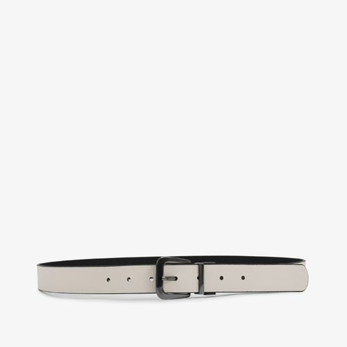 Cinto Branco Preto Reversível Couro