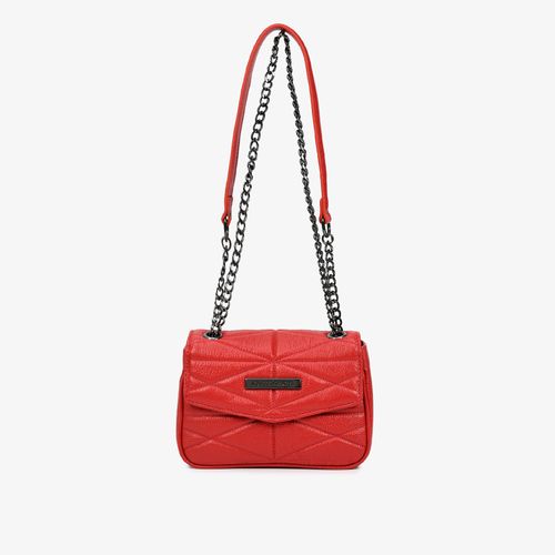 Bolsa Tiracolo Pequena Vermelha Couro