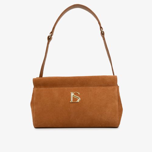 Bolsa Baguete Grande Caramelo Camurça Couro