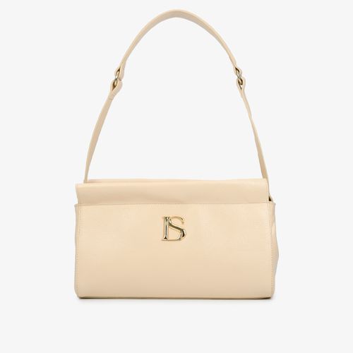 Bolsa Baguete Grande Off White Couro