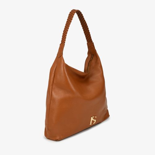 Bolsa Hobo Média Caramelo Couro