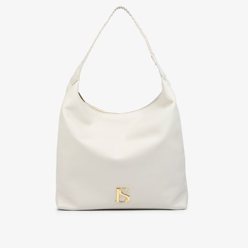 Bolsa Hobo Média Off White Couro