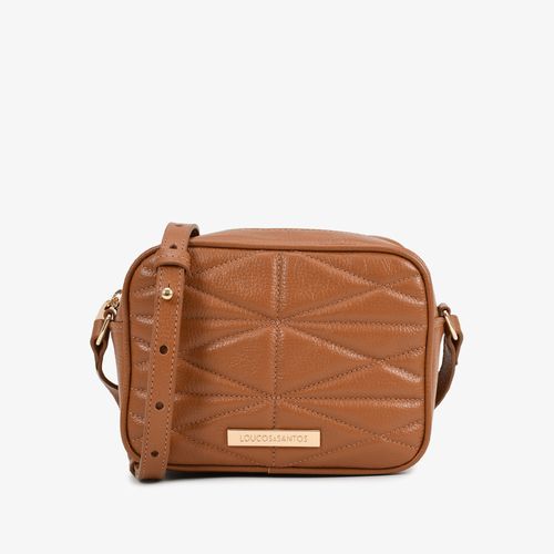 Bolsa Transversal Caramelo Matelassê Couro
