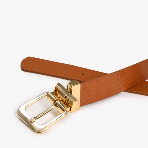 Cinto Reversivel Caramelo Snake Couro