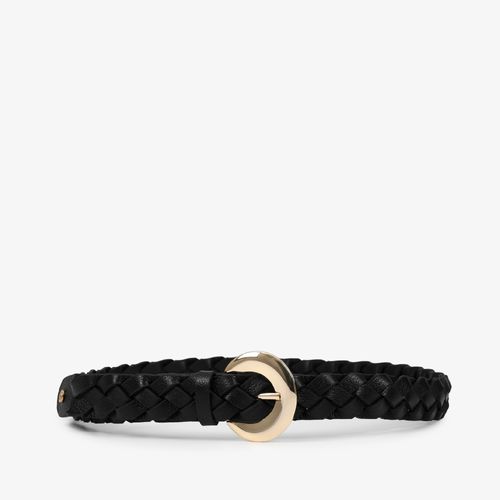 Cinto Trançado Preto Couro